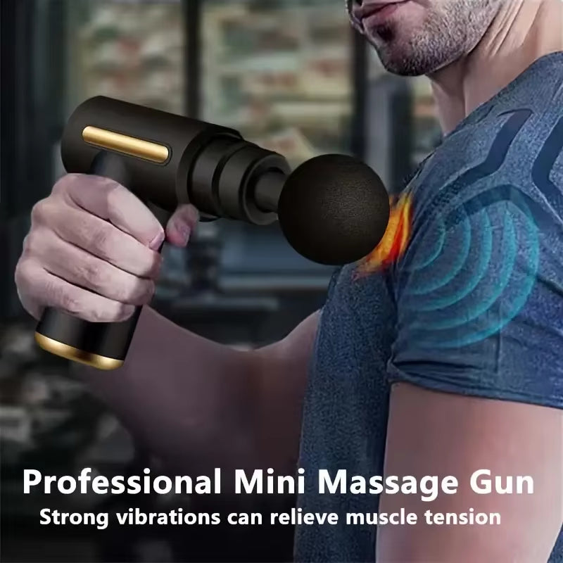 Relaxation Massage Gun Mini Electric Massager for Neck,Cervical Spine Fascia Fitness with USB Rechargeable Multiple Attachments