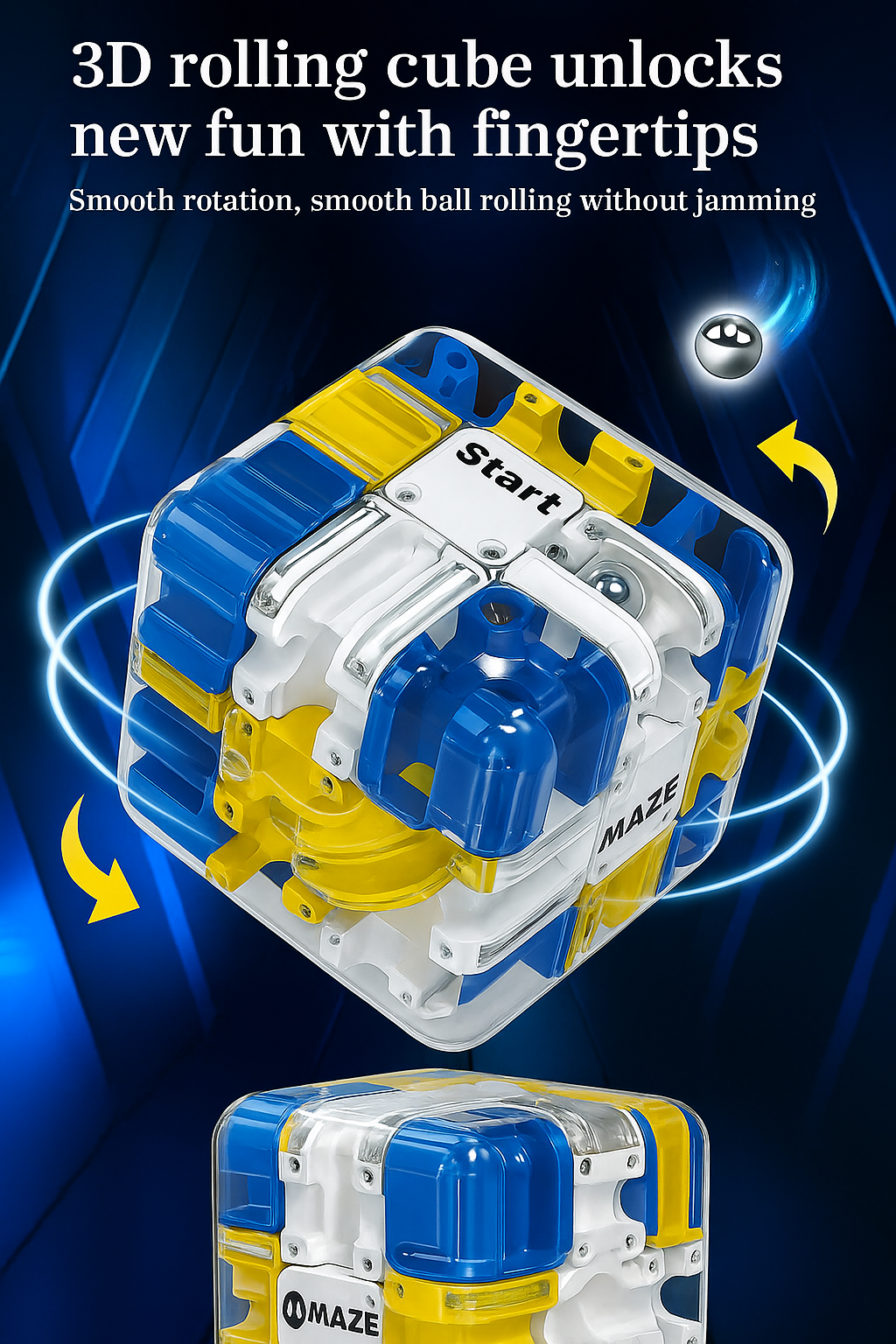 🎁 Christmas Gift Ideas – 3D Ball Rolling Cube Maze Puzzle Toy | Stress-Relief Brain Teaser for Kids & Adults