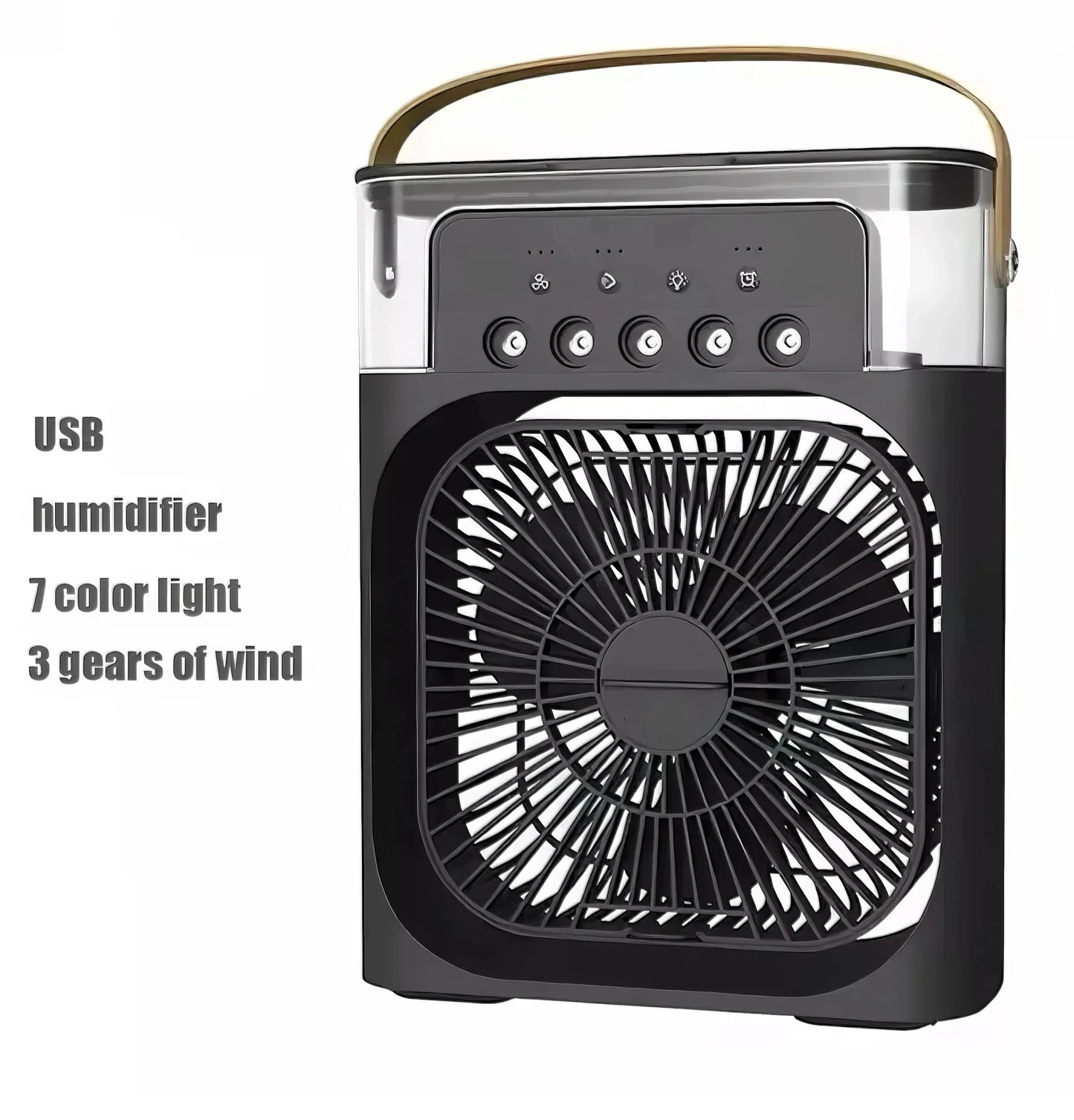 "3-in-1 Portable Air Cooler | Fan + Humidifier + LED Light | Timer & 5-Hole Mist"