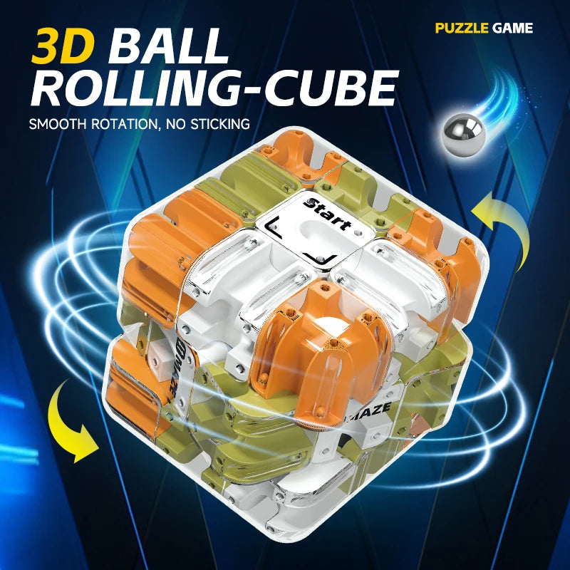 🎁 Christmas Gift Ideas – 3D Ball Rolling Cube Maze Puzzle Toy | Stress-Relief Brain Teaser for Kids & Adults