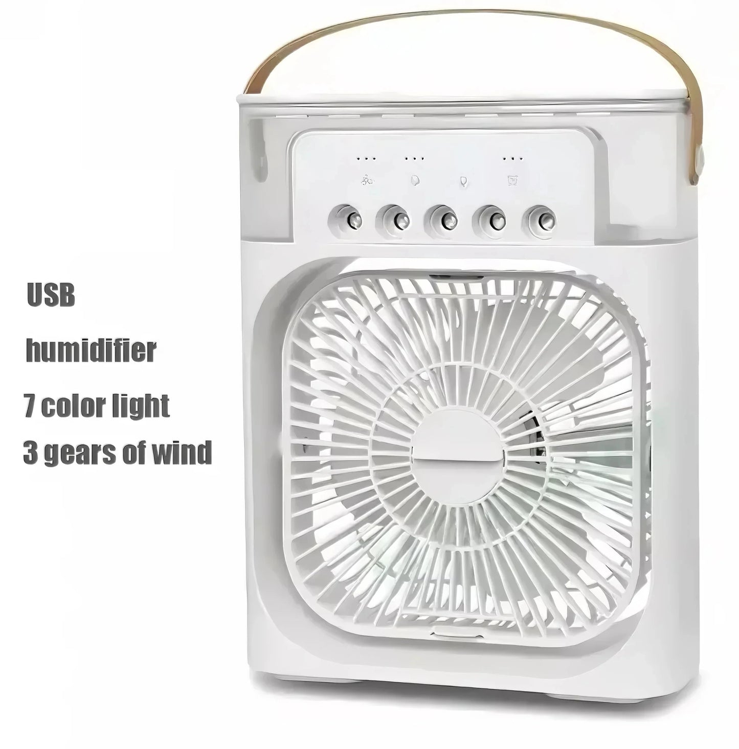 "3-in-1 Portable Air Cooler | Fan + Humidifier + LED Light | Timer & 5-Hole Mist"