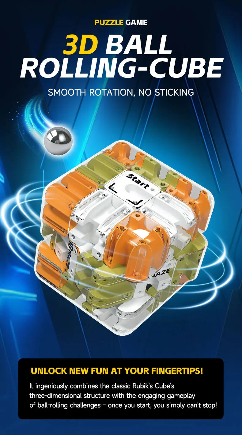 🎁 Christmas Gift Ideas – 3D Ball Rolling Cube Maze Puzzle Toy | Stress-Relief Brain Teaser for Kids & Adults