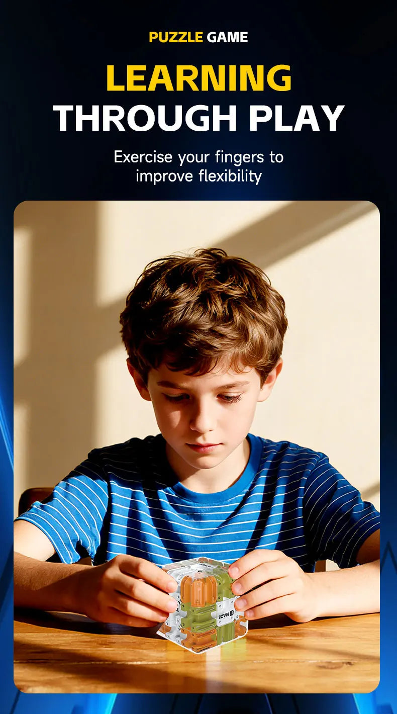 🎁 Christmas Gift Ideas – 3D Ball Rolling Cube Maze Puzzle Toy | Stress-Relief Brain Teaser for Kids & Adults