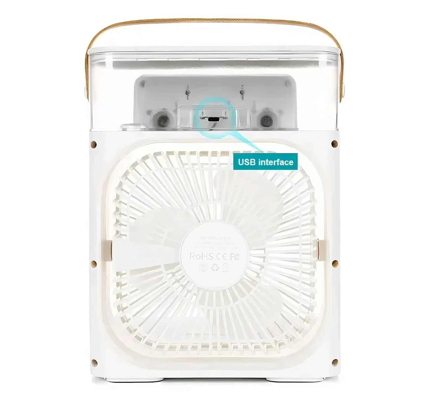 "3-in-1 Portable Air Cooler | Fan + Humidifier + LED Light | Timer & 5-Hole Mist"