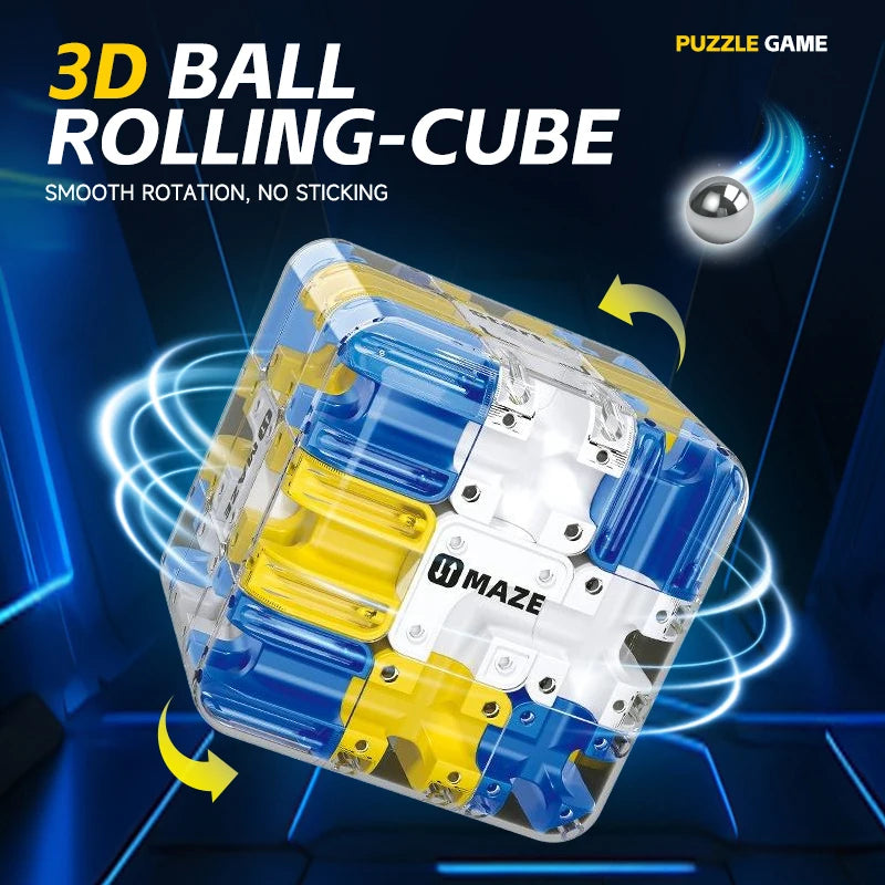 🎁 Christmas Gift Ideas – 3D Ball Rolling Cube Maze Puzzle Toy | Stress-Relief Brain Teaser for Kids & Adults