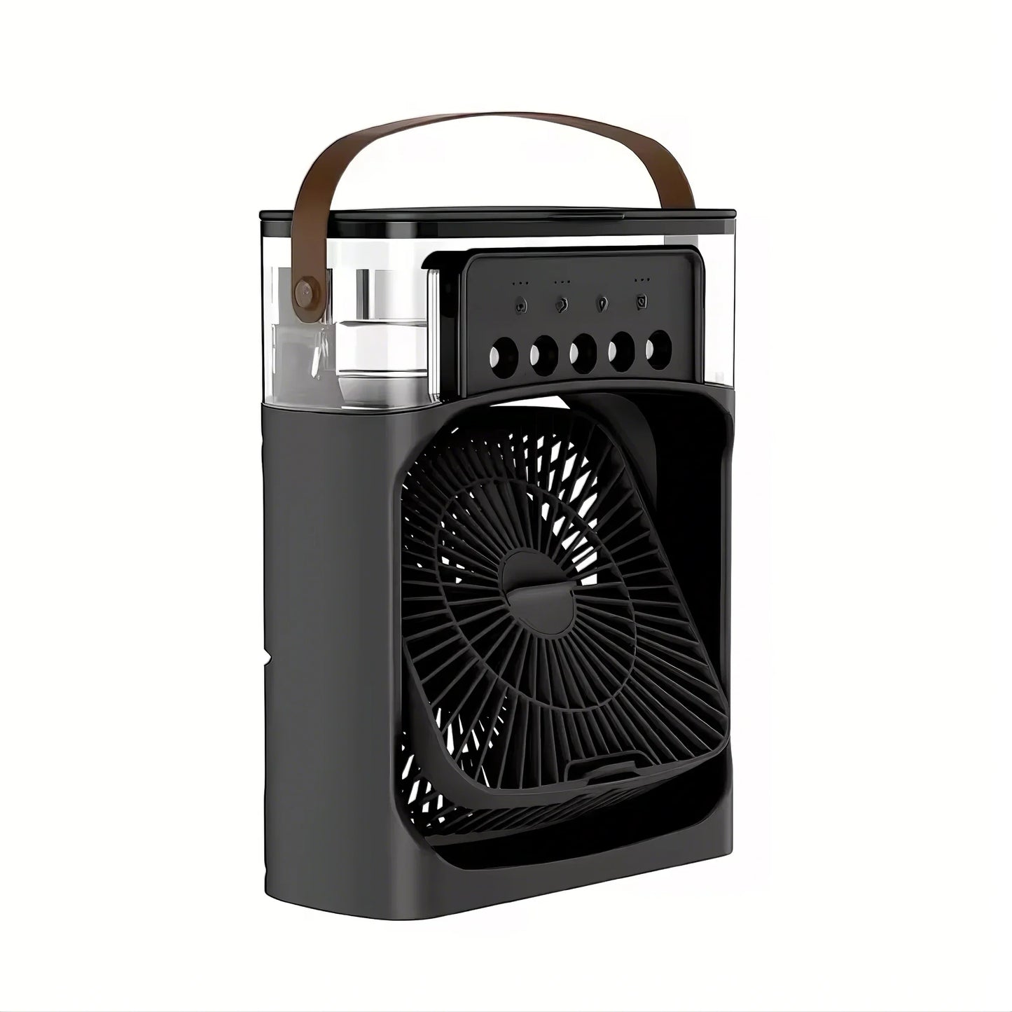 "3-in-1 Portable Air Cooler | Fan + Humidifier + LED Light | Timer & 5-Hole Mist"