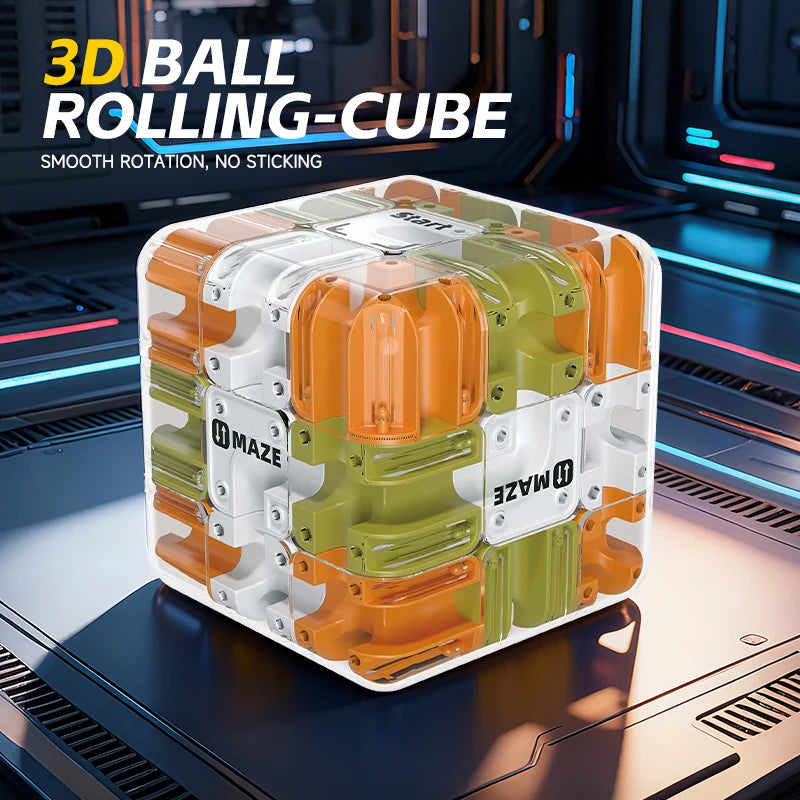 🎁 Christmas Gift Ideas – 3D Ball Rolling Cube Maze Puzzle Toy | Stress-Relief Brain Teaser for Kids & Adults