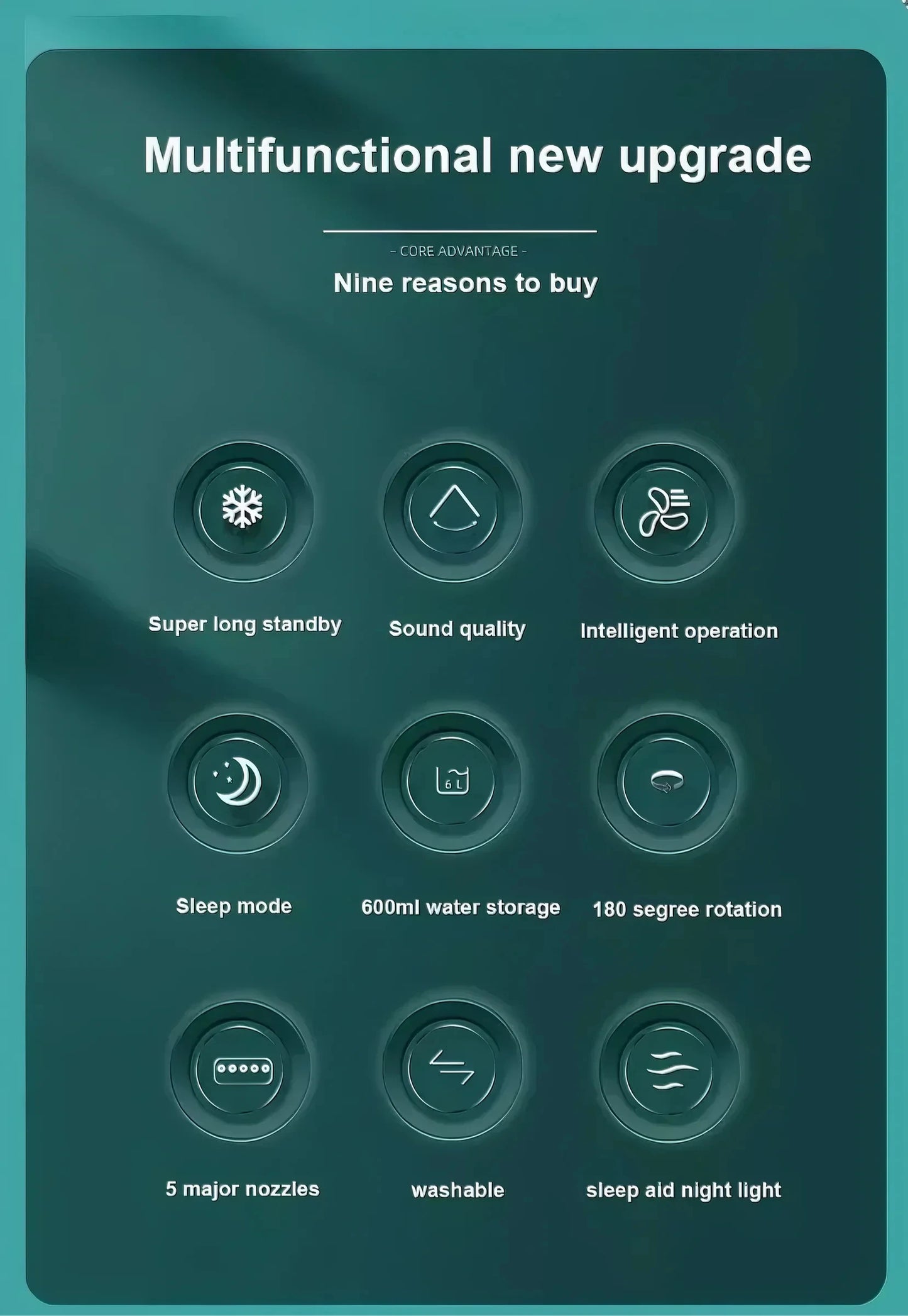 "3-in-1 Portable Air Cooler | Fan + Humidifier + LED Light | Timer & 5-Hole Mist"