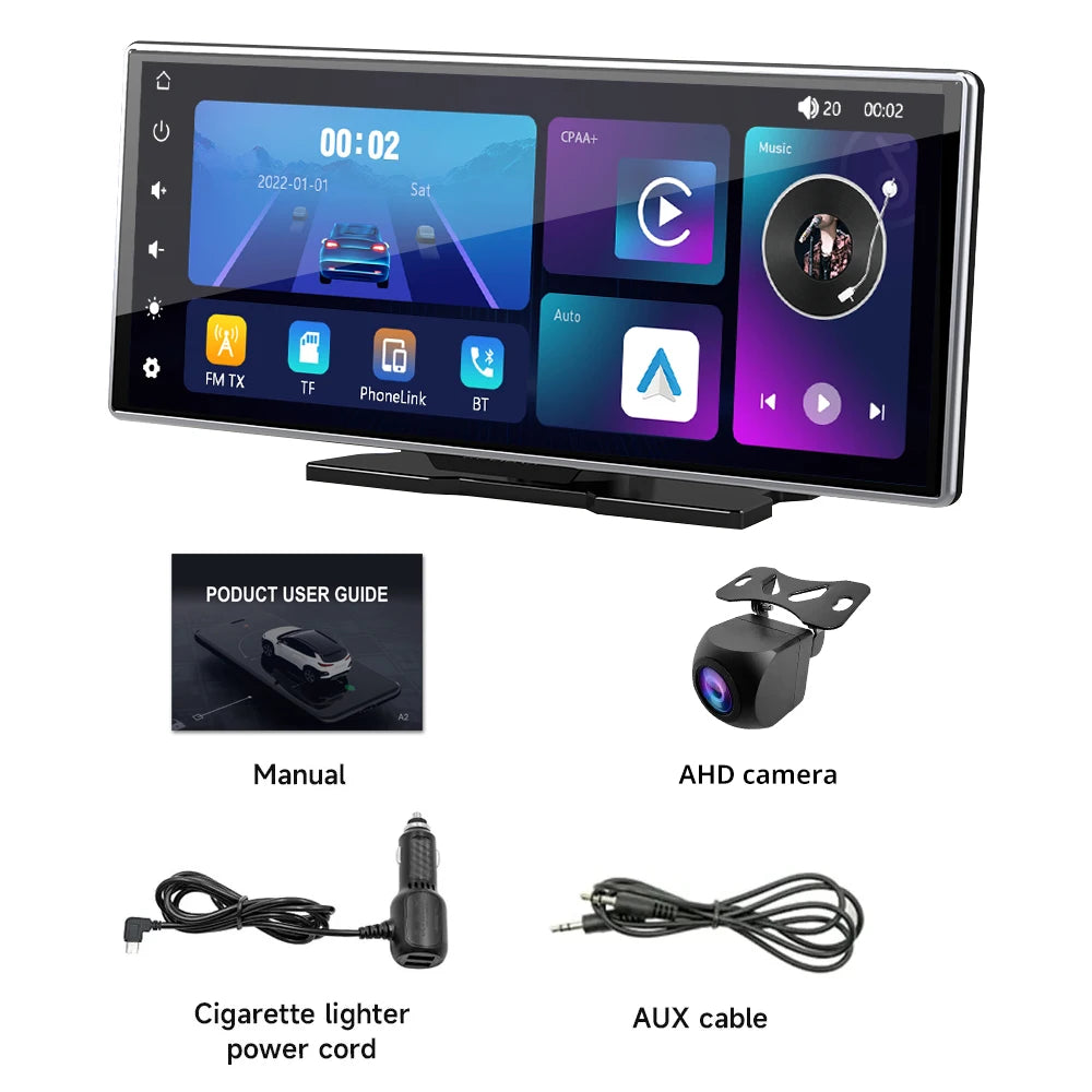 11.26" Portable IPS Touch Screen CarPlay & Android Auto Multimedia Player – Wireless Car Stereo with MP5 Video Playback