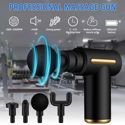 Relaxation Massage Gun Mini Electric Massager for Neck,Cervical Spine Fascia Fitness with USB Rechargeable Multiple Attachments